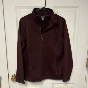 Eddie Bauer 1/4 zip maroon tag sweater L